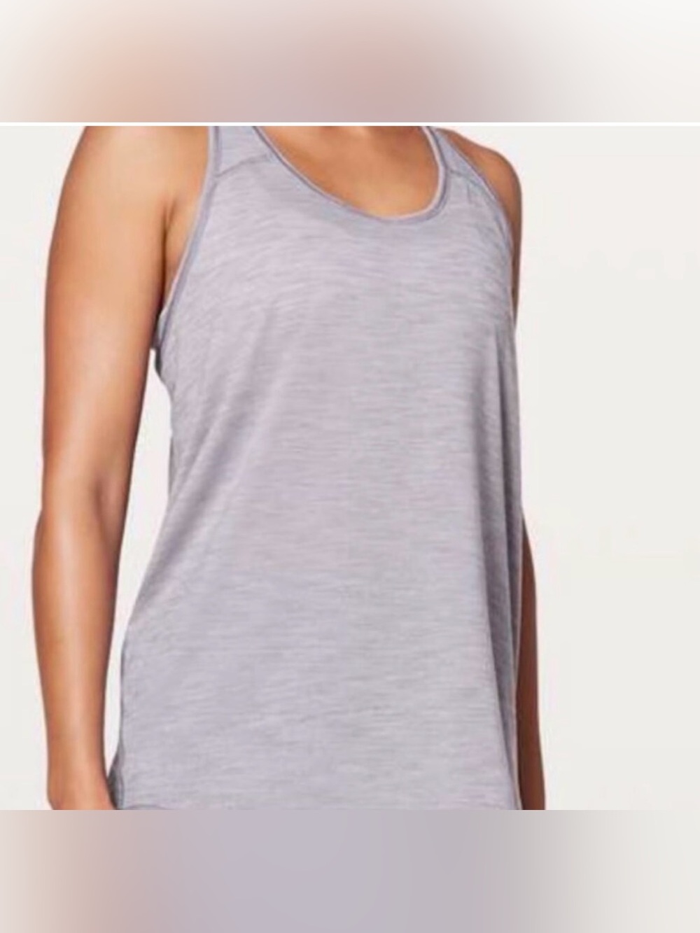 Lululemon Essential Flowy Razorback Dusty Dawn Gray Tank Top Size 6